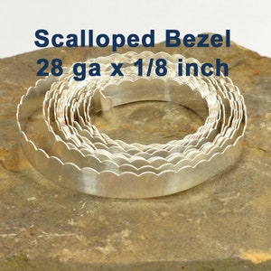 28ga x 1/8" Scalloped Bezel Wire - Fine Silver - Choose Your Length