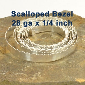 28ga x 1/4" Scalloped Bezel Wire - Fine Silver - Choose Your Length