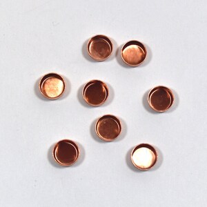 6mm Copper Bezel Cups - Choose Your Quantity