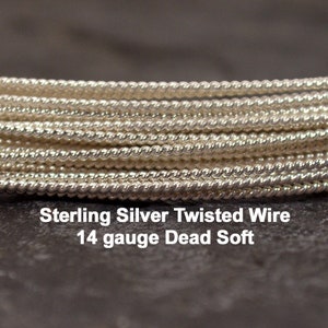 14ga Twisted Sterling Silver Wire - 14 Gauge - Dead Soft - Choose Your Length