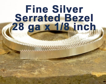 May include: A roll of fine silver serrated bezel wire, 28 gauge and 1/8 inch wide.