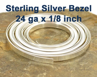 24ga x 1/8&quot; Sterling Silver Bezel Wire - Choose Your Length