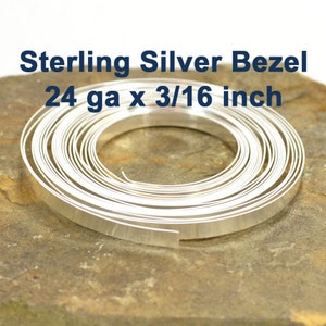 24ga x 3/16&quot; Sterling Silver Bezel Wire - Choose Your Length