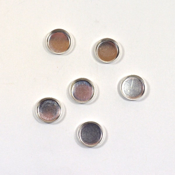 8mm Fine Silver Bezel Cups - Choose Your Quantity