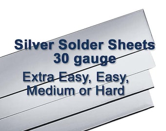 Silver Sheet Solder -  Extra Easy, Easy, Medium or Hard - Choose Your Size