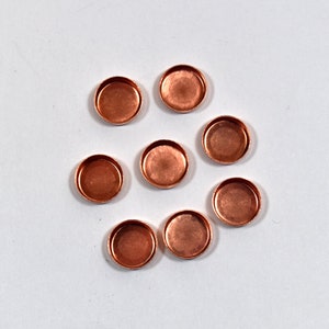 8mm Copper Bezel Cups - Choose Your Quantity