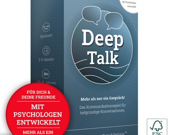 Deep Talk - Mehr als nur ein Gespräch! Kommunikationsspiel, mit Psychologen entwickelt, um tief in Gedanken und Emotionen einzutauchen.