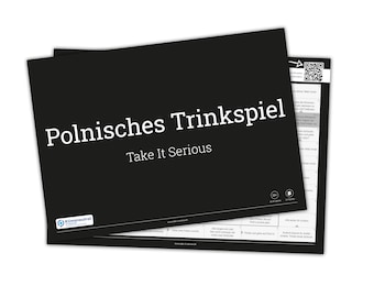 Polnisches Trinkspiel, das härteste Trinkspiel der Welt. Mit 71 Spiel- und Bonusfeldern im 25 Seiten DIN-A4 Block von Take It Serious.