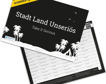 Stadt Land Unseriös - SOMMER SPEZIAL, dein Reisespiel für den Sommer mit 72 lustigen Stadt Land Fluss Kategorien von Take It Serious.