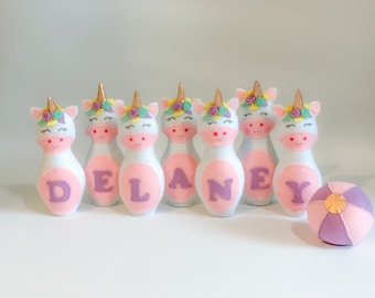 Unicorn Felt Bowling Play Set