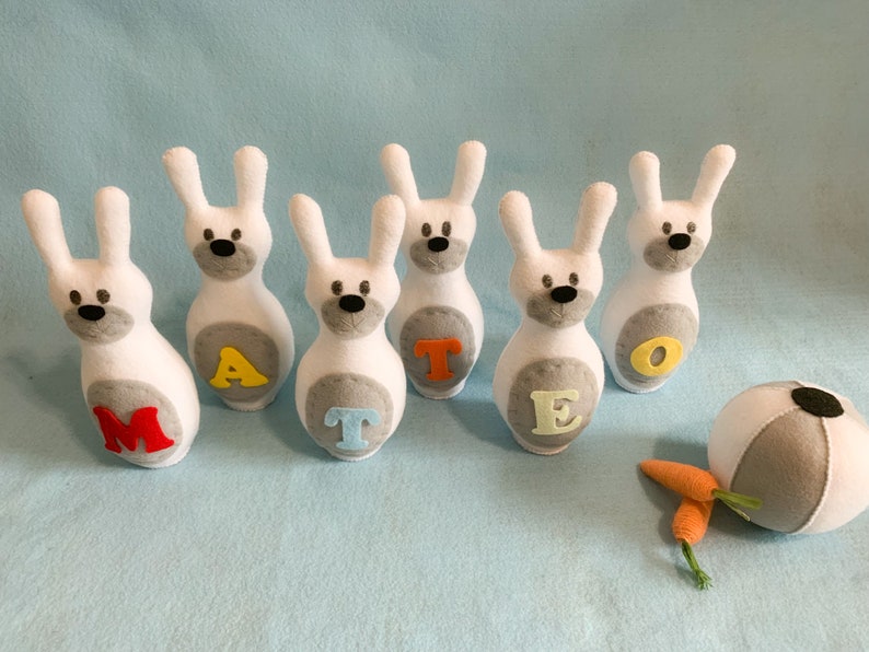 Bunny Felt Bowling Play Set - Etsy