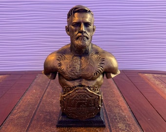 Buste 3D Conor McGregor - Fan Art - Peint à la main - Fait main - Bronze Or Argent