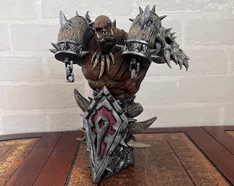 Buste de Garrosh Hellscream - figurine - sculpture - World of Warcraft - 20cm - Cadeau - Fan art - 4K 3D Imprimé