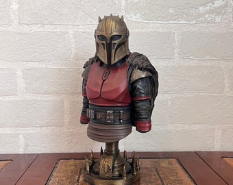 Busto de Armero Mandaloriano 15/20 cm - Star Wars - The Mandalorian - Resina Impresa en 3D - Pintada en colores reales