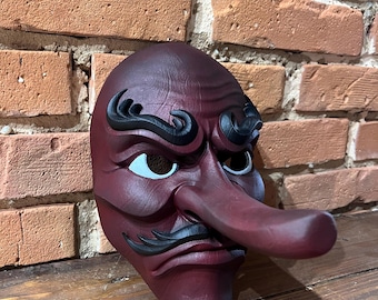 Masque Tengu - Démon - Oni - Yokai - Costume - cosplay - halloween - samouraï - ancien masque japonais traditionnel