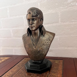 Fan art Elvis Presley - Buste 3D - Fan Art - Bronze Silver Gold - Handpainted - Gift
