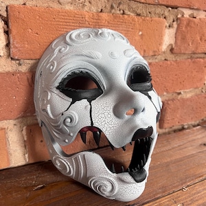 Masque articulé de geisha horrifique - Costume de cosplay de samouraï Yokai Oni