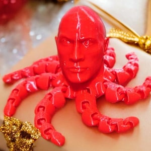 Rocktopus Fidget Toy: 3D Printed Dwayne Johnson Octopus Desk Decor
