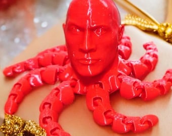 Rocktopus Fidget Toy: 3D Printed Dwayne Johnson Octopus Desk Decor
