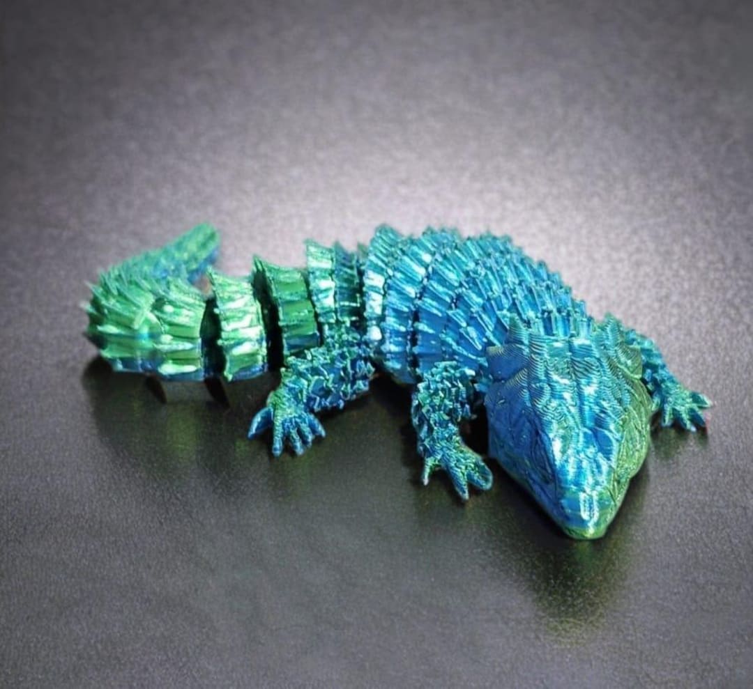 3Dプリントのアルマジロトカゲ – 関節式フィジェットトイ