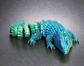 3D Printed Armadillo Lizard – Articulated Fidget Toy | Flexible Desk Decor & Fun Reptile Gift