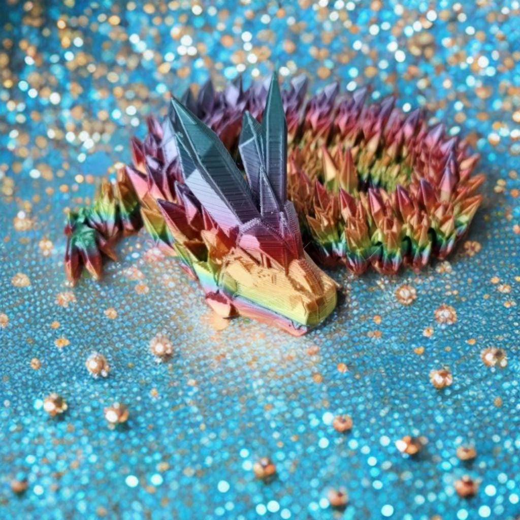 Articulating Crystal Dragon Fidget Toy: 3D Printed PLA Decor - Etsy
