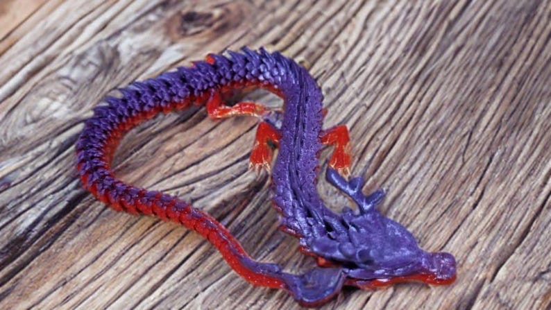 Articulating Dragon Fidget Toy – 3D Printed PLA Sculpture | Desk Decor & Stress Relief image 2