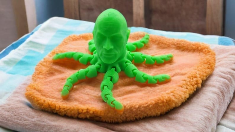 Rocktopus Fidget Toy: 3D-geprint Dwayne Johnson Octopus-bureaudecor afbeelding 12