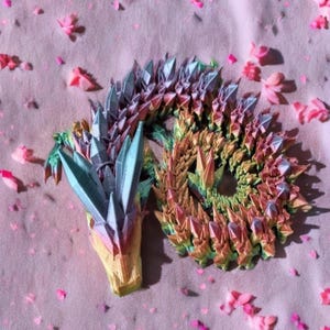 Articulating Crystal Dragon Fidget Toy: 3D Printed PLA Decor image 12