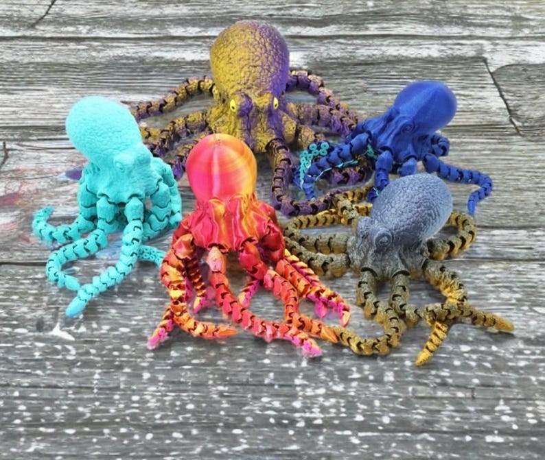 Articulating Octopus 2.0 Toy – 3D Printed Fidget Desk Decor | Stress Relief & Office Gadget image 16