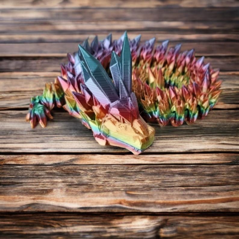 Articulating Crystal Dragon Fidget Toy: 3D Printed PLA Decor image 11