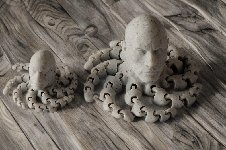 Rocktopus Fidget Toy: 3D-geprint Dwayne Johnson Octopus-bureaudecor afbeelding 20