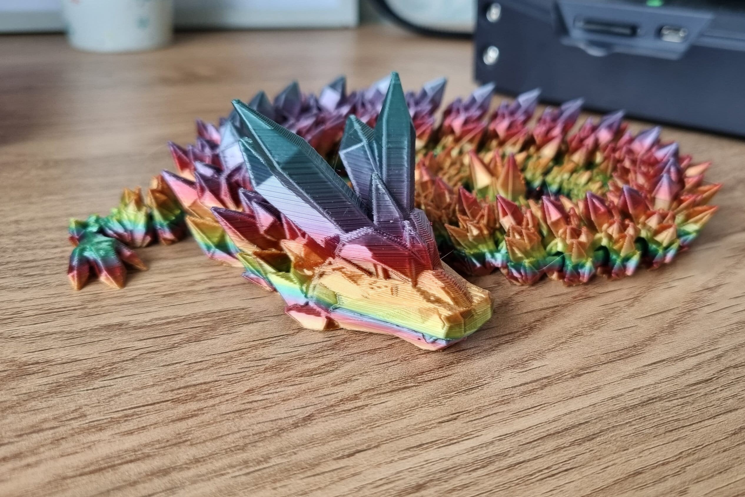 Dragon Fidget 3D Articulé - Ornement Doré 45 Cm - Jouet Anti-stress - Cadeau Anniversaire - Décoration De Bureau