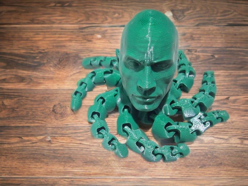 Rocktopus Fidget Toy: 3D-geprint Dwayne Johnson Octopus-bureaudecor afbeelding 17