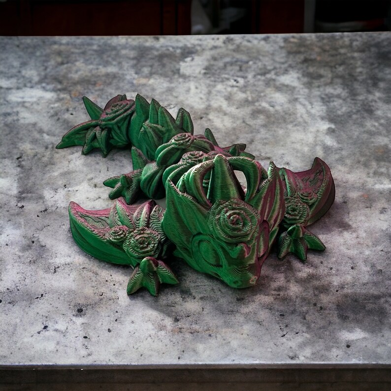 Rose Wyvern Dragon Baby: 3D-utskriven artikulerande fidgetleksak bild 7