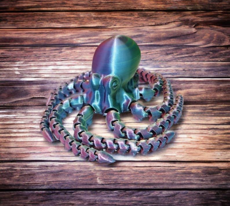 Articulating Octopus 2.0 Toy – 3D Printed Fidget Desk Decor | Stress Relief & Office Gadget image 4