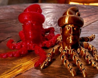 Jultomten Rocktopus – Dwayne “The Rock” bläckfisk-fidgetleksak | Rolig skrivbordsdekoration | Julklapp och julklappspresent
