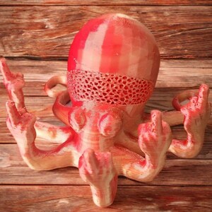 Middle Finger Octopus V2 – Fuckoctopus 3D Printed Articulated Fidget Toy | Unique Desk Decor image 2