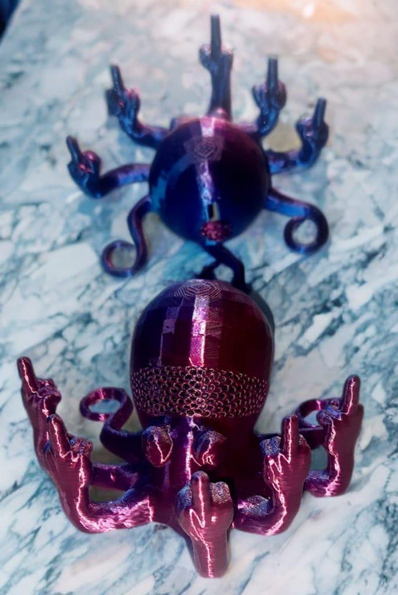 Middle Finger Octopus V2 – Fuckoctopus 3D Printed Articulated Fidget Toy | Unique Desk Decor image 5