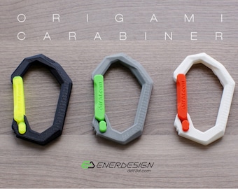 Karabińczyk origami 3D drukowany na breloku do plecaka