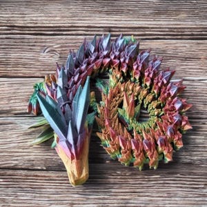 Articulating Crystal Dragon Fidget Toy: 3D Printed PLA Decor image 10