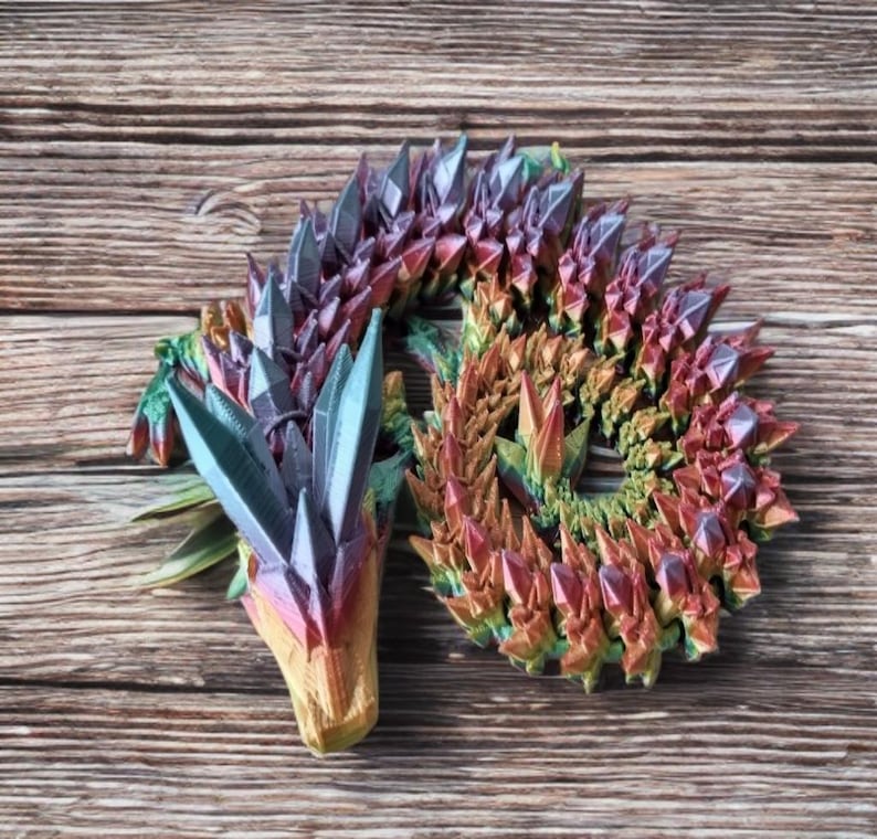 Articulating Crystal Dragon Fidget Toy: 3D Printed PLA Decor image 10
