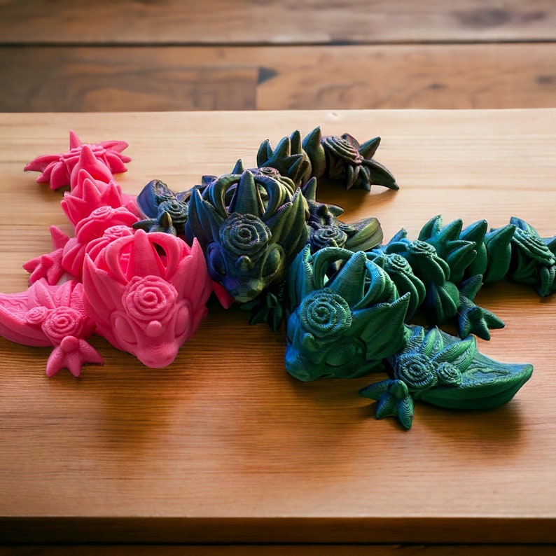 Rose Wyvern Dragon Baby: 3D-utskriven artikulerande fidgetleksak bild 4