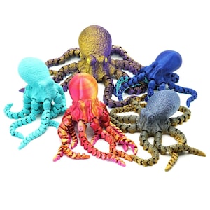 Articulating Octopus 2.0 Toy – 3D Printed Fidget Desk Decor | Stress Relief & Office Gadget image 1