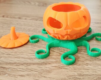 3D Printed Pumpkin Octopus: Halloween Decor Ornament