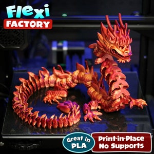 Flexi Imperial Drache | 3D Gedruckt | Gegliedert Flexibel | Fidget Spielzeug