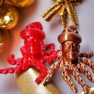 Santa Rocktopus – Pulpo de Dwayne "La Roca" / Juguete antiestrés / Decoración divertida para el escritorio / Regalo y calcetín navideño imagen 2