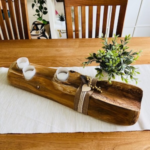 Table decoration tealight holder made of driftwood, decoration, candle holder decoration living room/dining room, gift, gift idea Easter