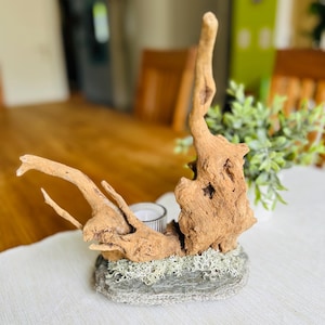 Table decoration tealight holder made of driftwood/driftwood, candle holder, decoration living room/dining room, gift, gift idea birthday, decoration