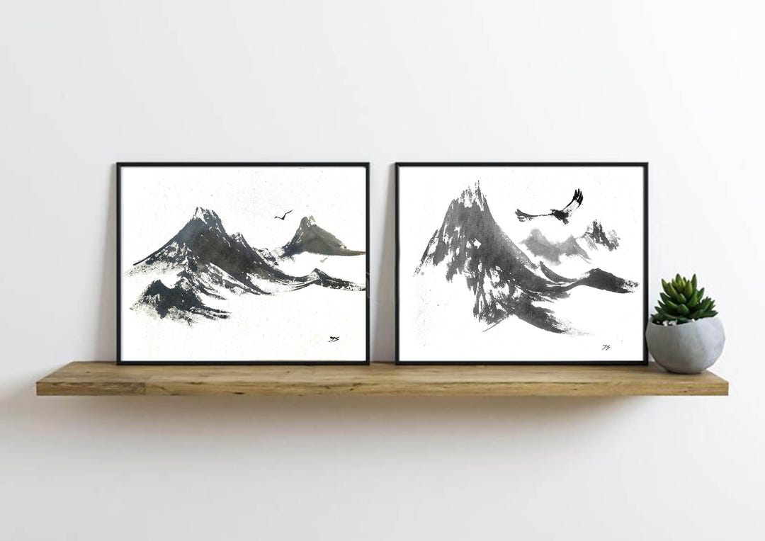 墨絵　Sumi-e a painting in black ＆white Sumi-e: All You Need to Know About Japanese Ink Painting